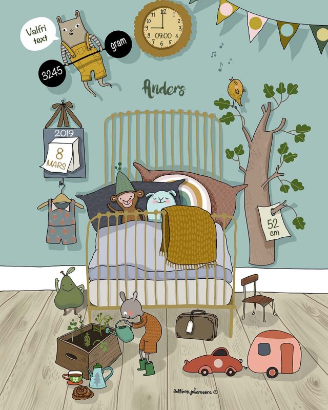 Modell kvitter Bettina Johansson Doptavla