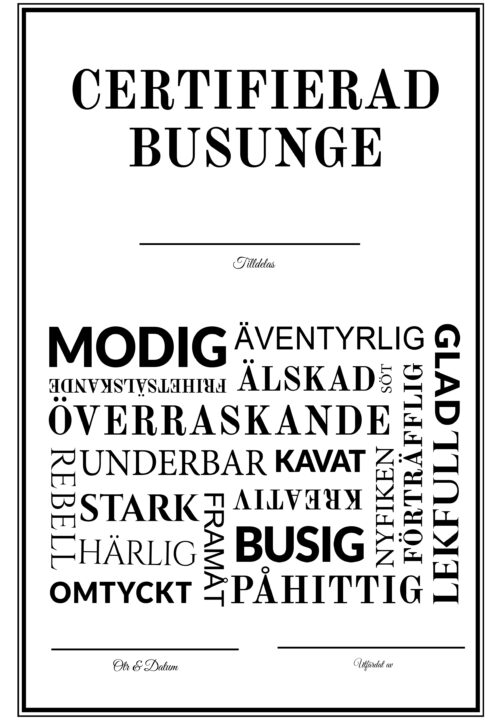 Certifierat Busunge