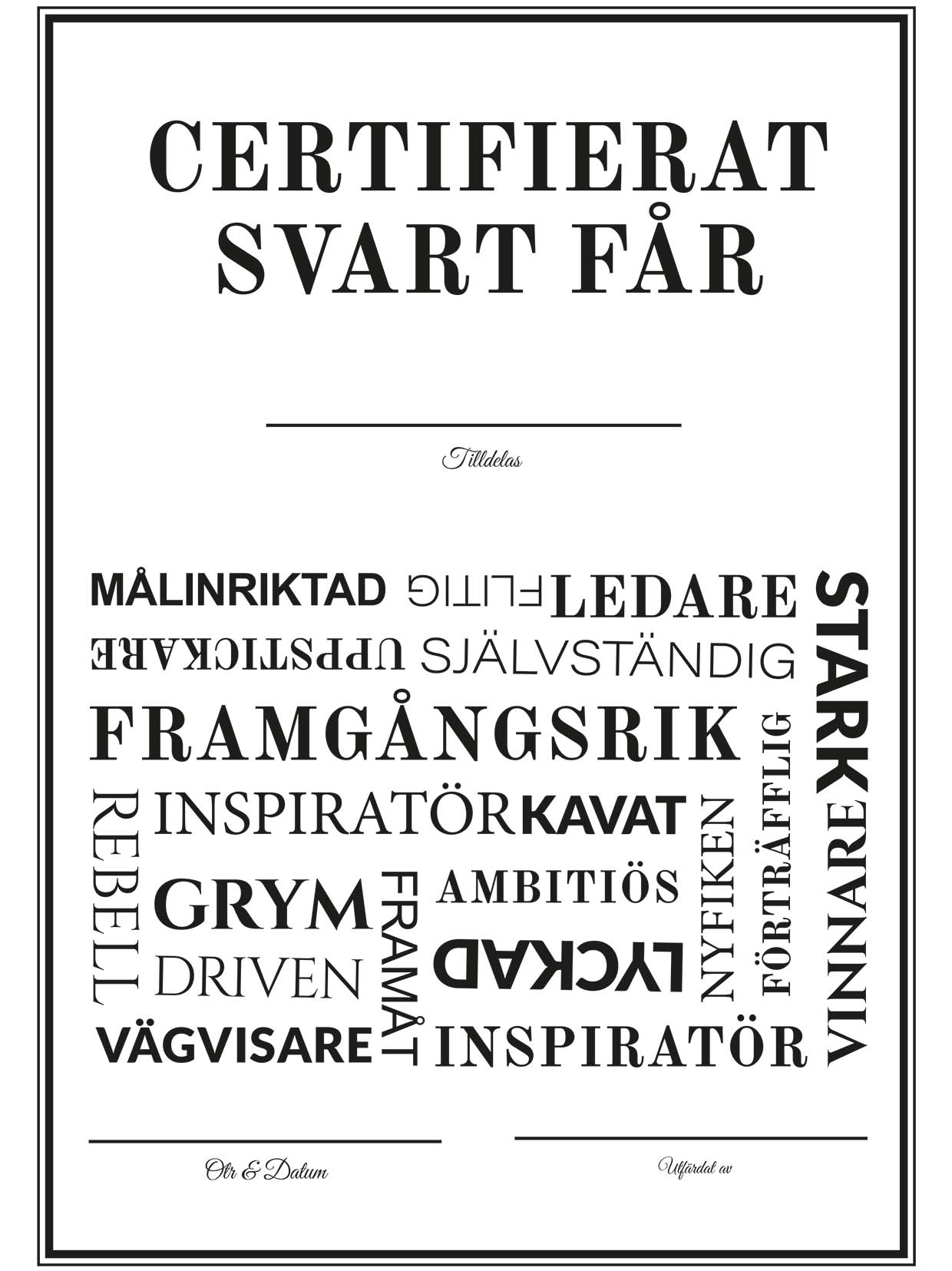 Certifierad Svart Får